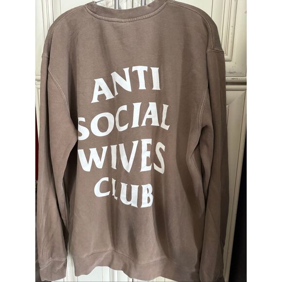 Anti Social Social Club Unisex Crew Neck Long Sleeve Graphic Sweatshirt Brown XL - Picture 1 of 6